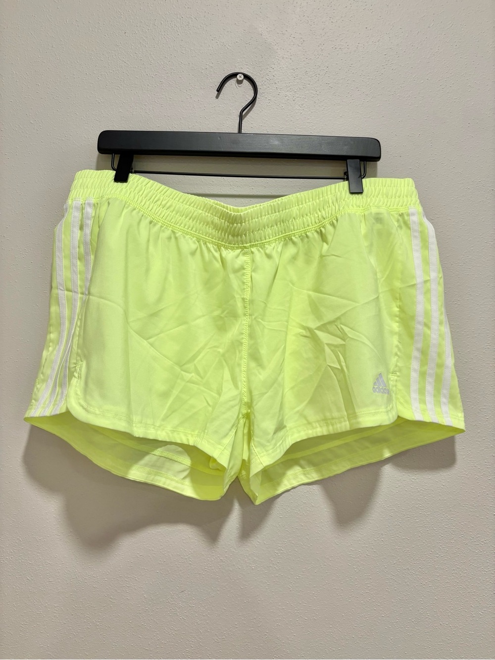Adidas XL highlighter yellow athletic shorts